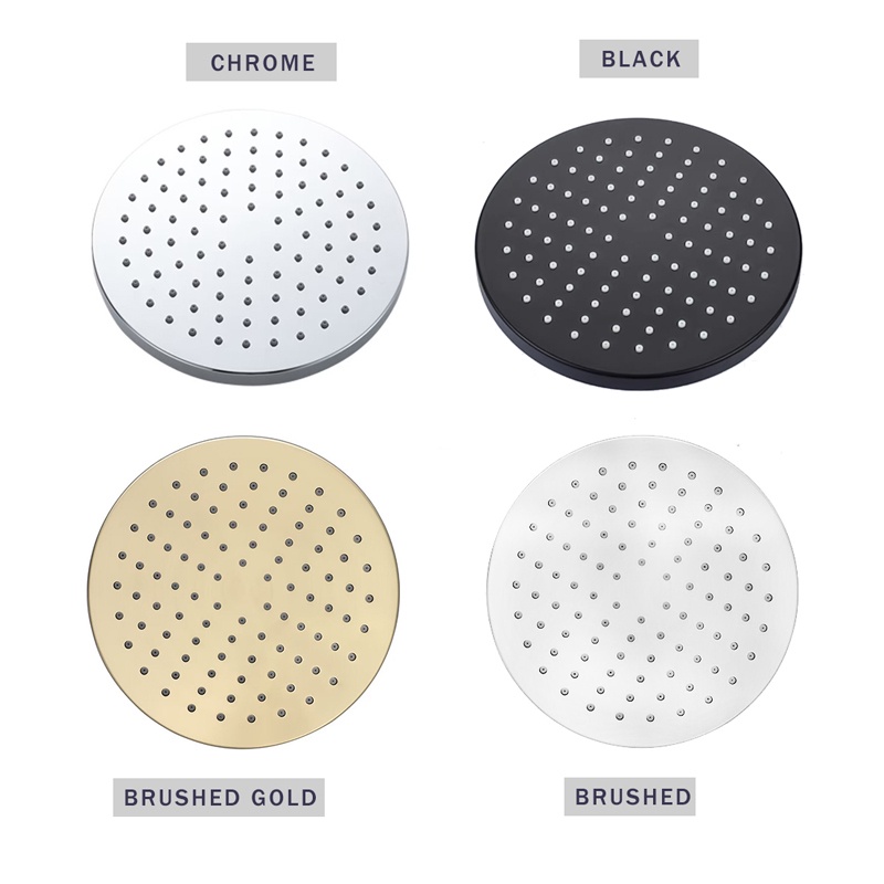 High Quality Round Abs 8 In  Large Rain Shower Head Rain Shower Brushed Gold Black  rome Gray