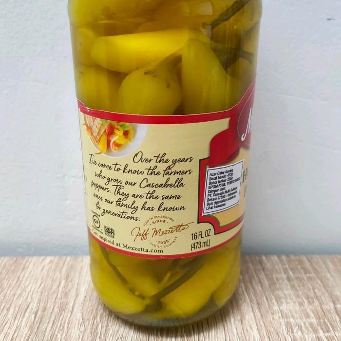 

Mezzetta Hot Chili Peppers 473Ml - Acar Cabe Kuning Pedas Pickled High Quality