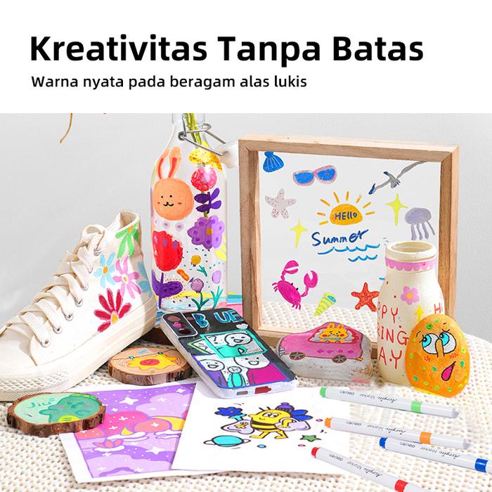 

HEMAT Deli Spidol Akrilik / Acrylic Marker Water Based Warna Cerah HM118 Kanvas Stationery