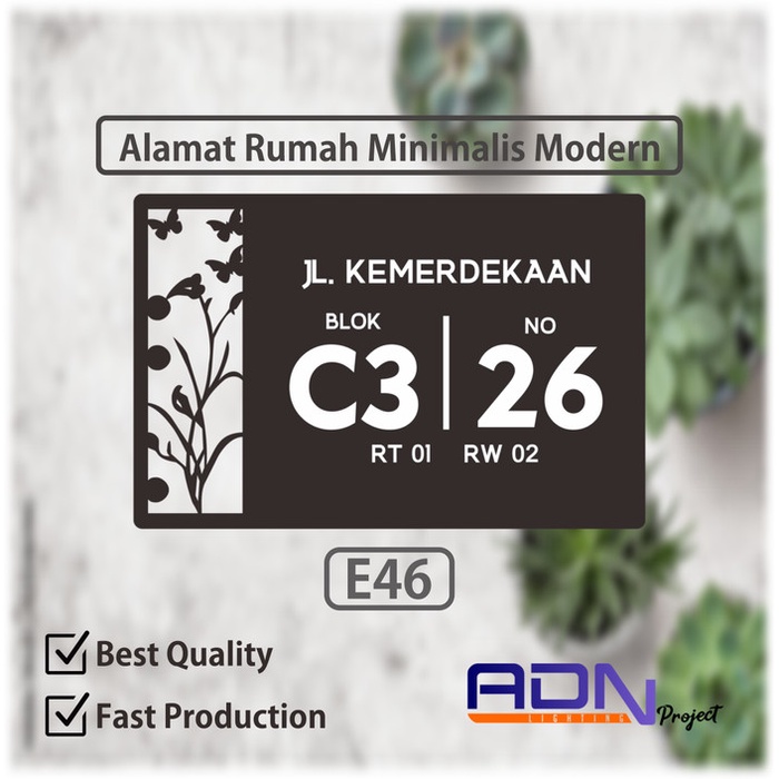 

TERMURAH Nomor Rumah Akrilik / Acrylic / Papan Nomer Rumah Berkualitas Type E46