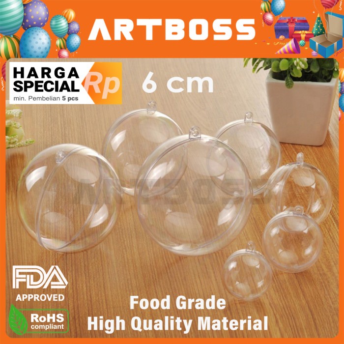 

TERJAMIN 6cm Bola akrilik transparan Acrylic transparent ball