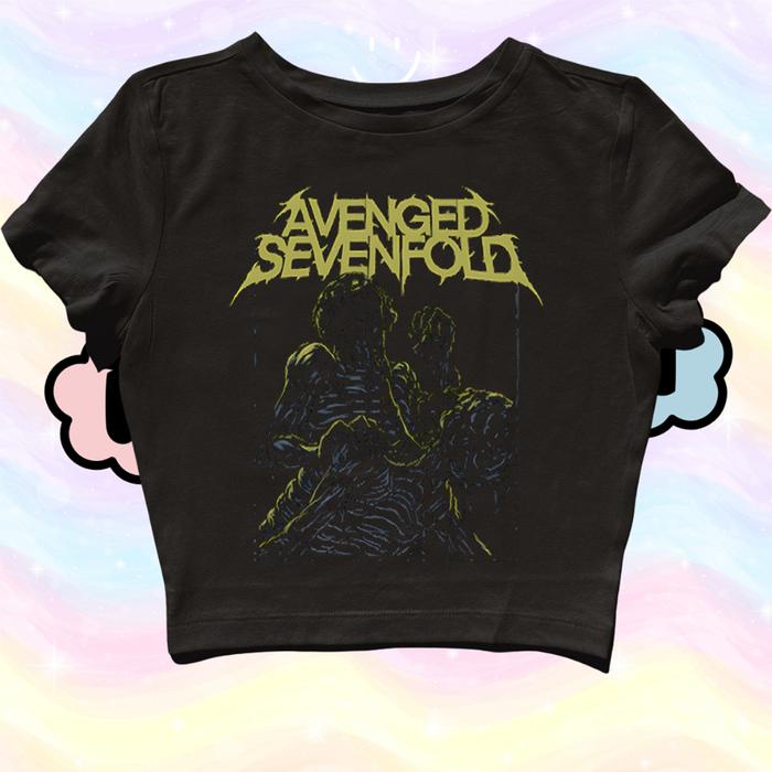 Geraigo- Crop Top Avenged Sevenfold Cannibal Grunge Y2K Metal Vintage Anime Band Kpop Rock