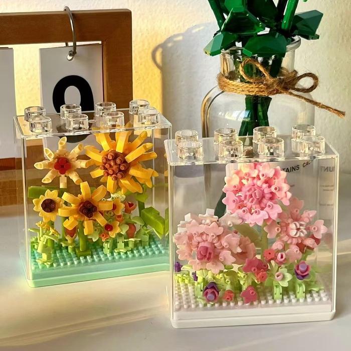 

HEMAT JAKI Dream Flower Box Mainan Balok Susun Bunga Puzzle Block Flower Bricks Sudah Termasuk Kotak