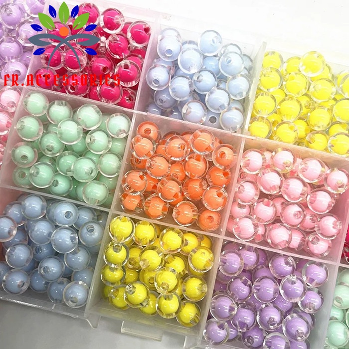 

CUCI GUDANG (50pcs)MANIK - MANIK AKRILIK BULAT MOTE ISI WARNA TRANSPARAN 08mm,10mm