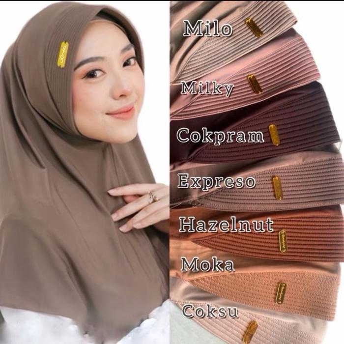 

CUCI GUDANG ( 100 RIBU DAPAT 10 PCS ) Bergo Hamidah Size L Label Besi Akrilik Jilbab Instan Muslim