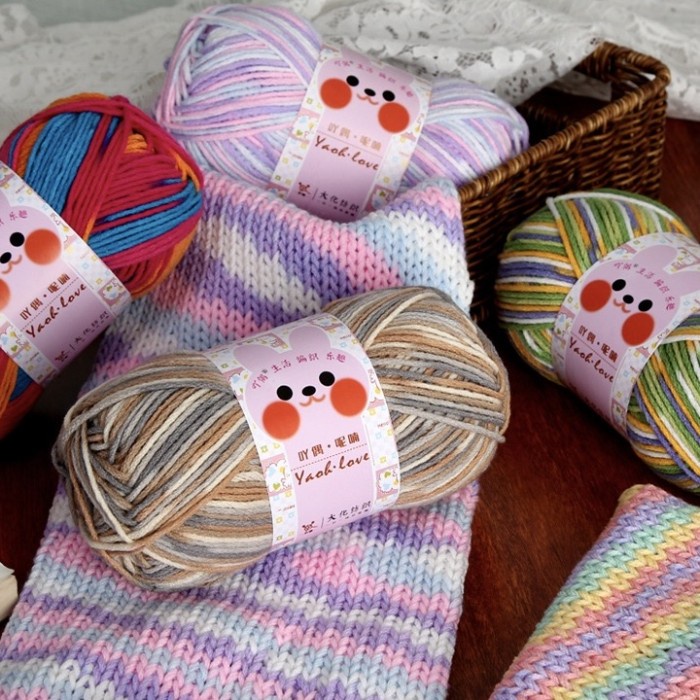 

PROMO SPECIAL Benang Rajut soft Acrylic Ombre Akrilik 6PLY YAOH WOOL 100Gr