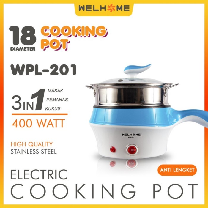 Panci Listrik Multifungsi Serbaguna 1.5L Electric Cooking Pot