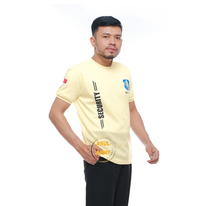 JTTOP" KAOS SECURITY SATPAM KREM BAJU DALAMAN SATPAM LENGAN PENDEK KOMBINASI SERAGAM PDH PDL