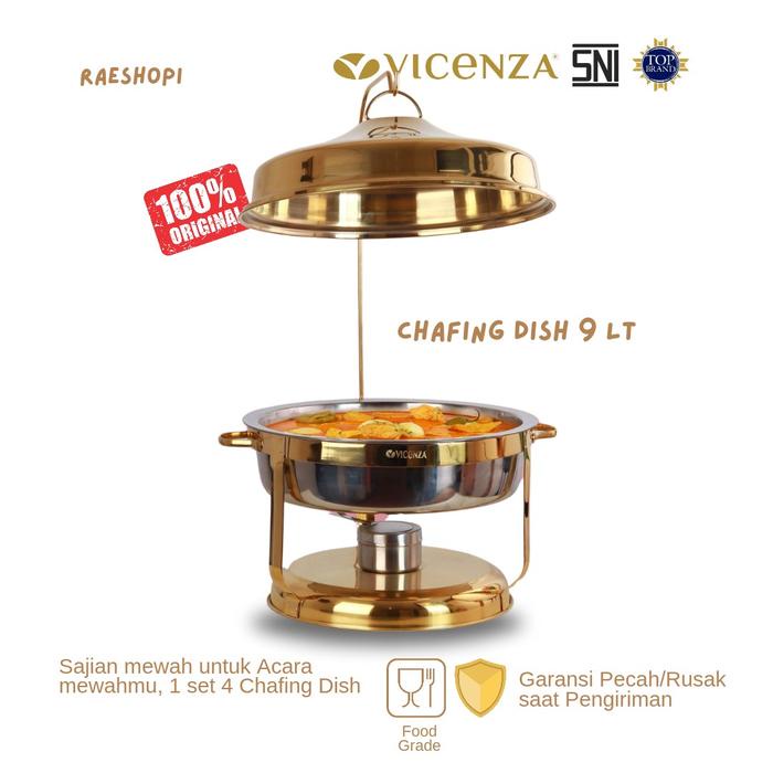 Vicenza Gold Chafing Dish Seville 9 Lt / Prasmanan Stainless Seville VCF02