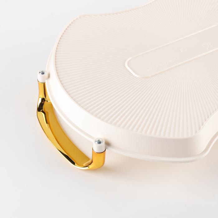 3PCS Nampan Segi Delapan Nampan Buah Portabel Tiga Bagian Meja Makan Plastik Putih Piring Besar