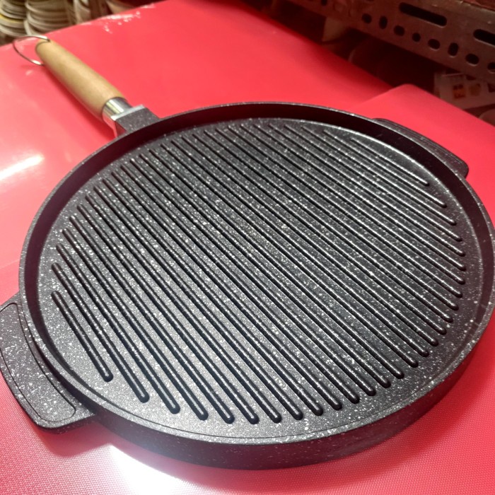Alat Pemanggang PANGGANGAN BOLAK BALIK 2 FUNGSI Double Face Griddle Plate GRILLER PAN - 28 cm tanpa 