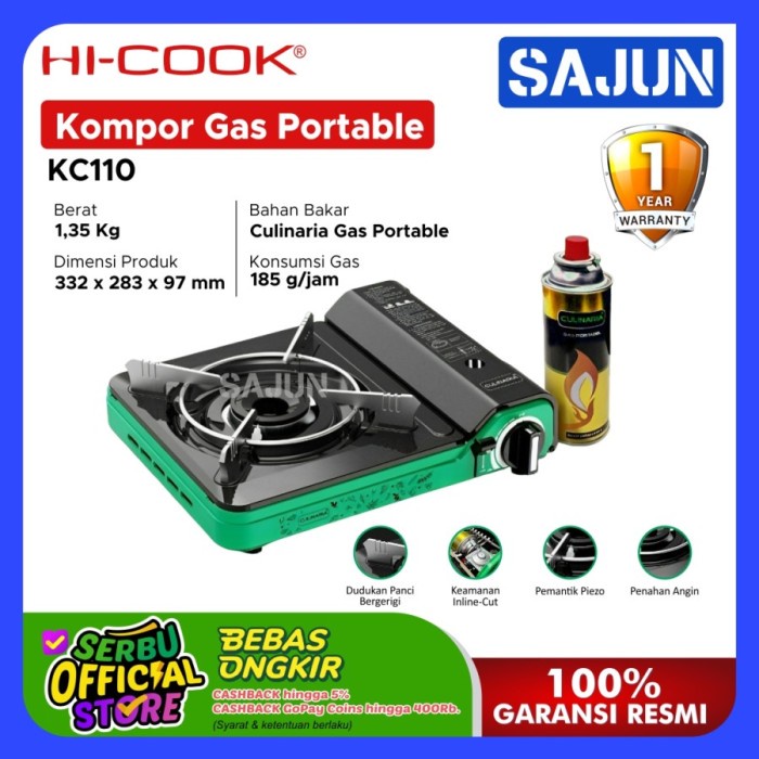 Hi-Cook Culinaria Wave Kompor Gas KC-110 / KC110 Portable