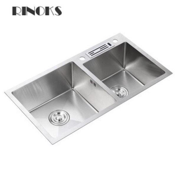 RINOKS bak cuci piriing 2 lubang tebal + tirisan keranjang