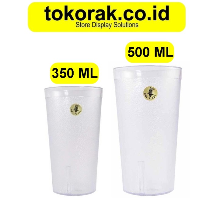 

FREE ONGKIR GELAS AKRILIK OWL 350ML 500ML PLASTIK ANTI PECAH BENING 350 500 ML