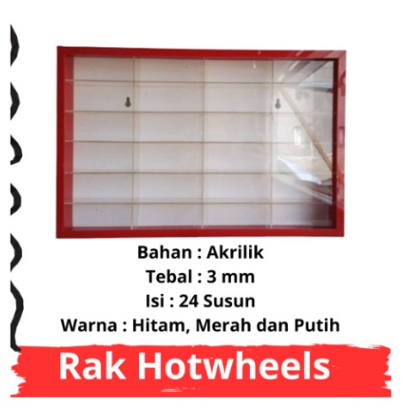 

CUCI GUDANG RAK HOTWHEELS ISI 24 SLOT SLIM NO HEADER SKALA 1:64 / RACK HOTWHEEL ACRYLIC / AKRILIK