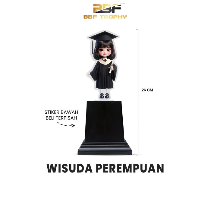 TERJAMIN Piala Wisuda Anak Sekolah Tk Paud Sd Plakat Boneka Akrilik Souvenir