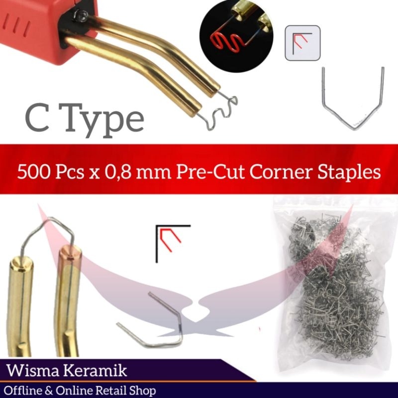 

Refill hot Stapler pin, kawat las mesin tembak plastik, mata Staples mesin las plastik kemasan 500