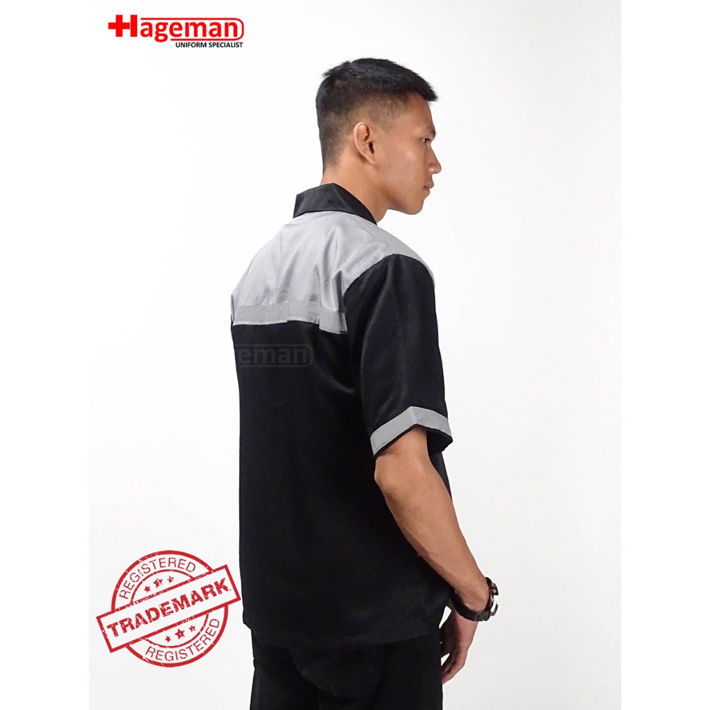 Berkualitas Hageman - Wearpack Lengan Pendek / Baju Wearpack Safety Lengan Pendek Warna Hitam