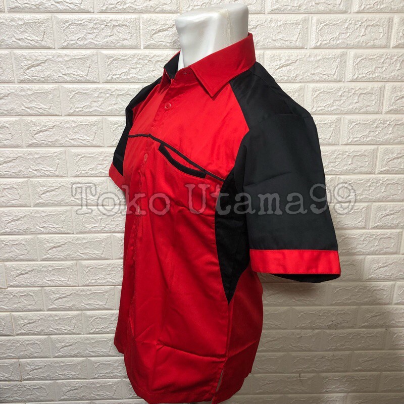 Awet Seragam Kerja Drill Biru Putih - Baju Kerja Drill Biru Putih - Seragam Kantor - Cleaning