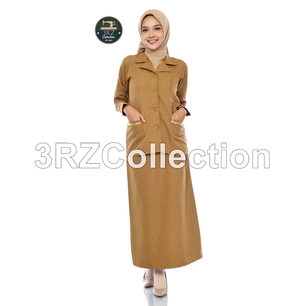 Promo  Baju Dinas Wanita Setelan Rok Pns Wanita Khaki Tua Baju Dinas Pemda Wanita Keki Muda