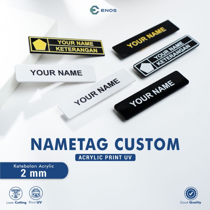 

SPECIAL Name Tag Akrilik / Papan Nama Dada Magnet Print UV / Custom Name tag