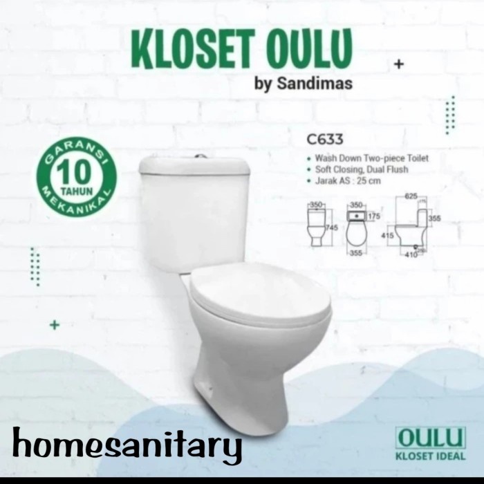 toilet closet duduk ulu paket hemat tinggal pasang