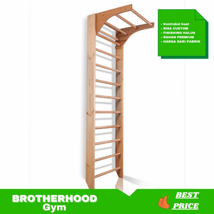 Stall Bar Wall Bar Kayu Gymnastic Calisthenics Yoga Wall Ladder