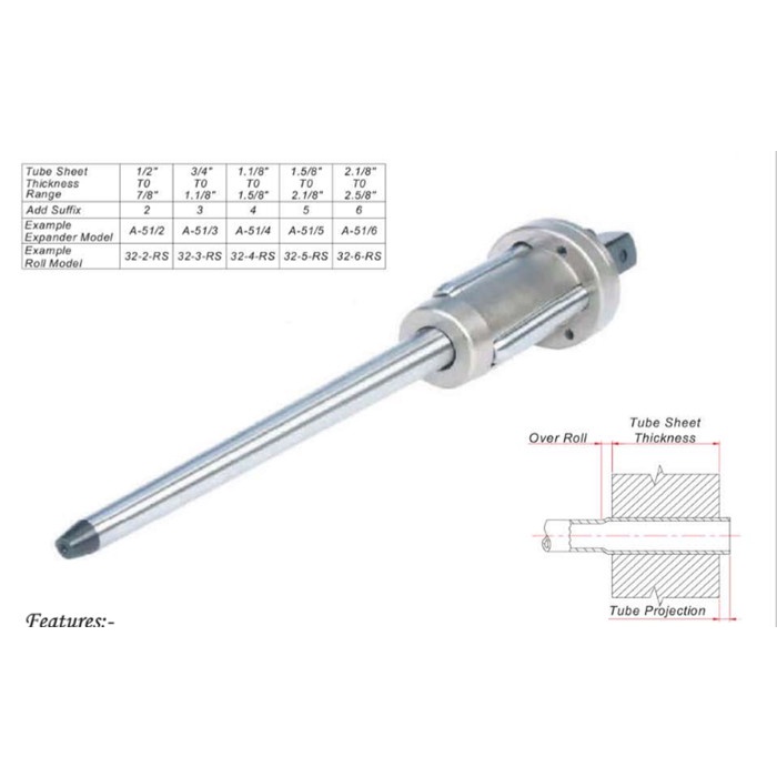TUBE EXPANDER BOILER TUBE EXPANDER OD 1.1/2 INCH