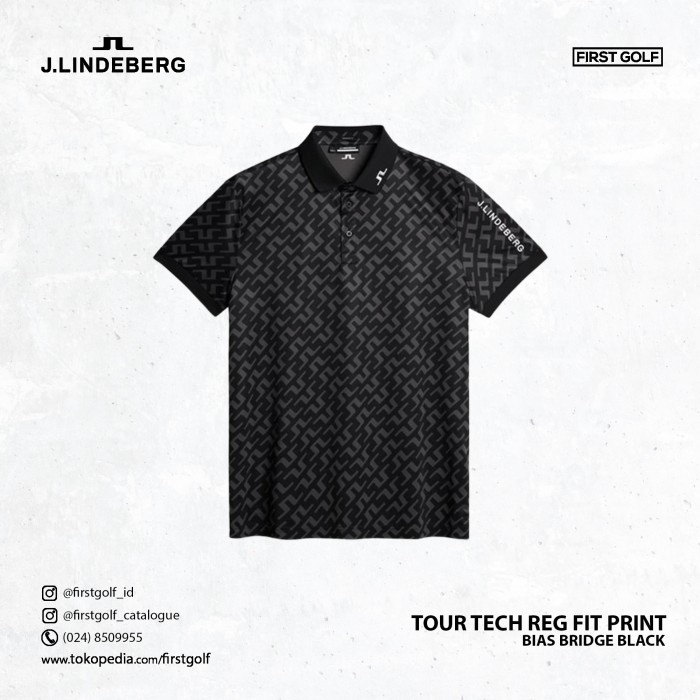 JLINDEBERG TOUR TECH REG FIT PRINT POLO / J.lindeberg Golf Shirt