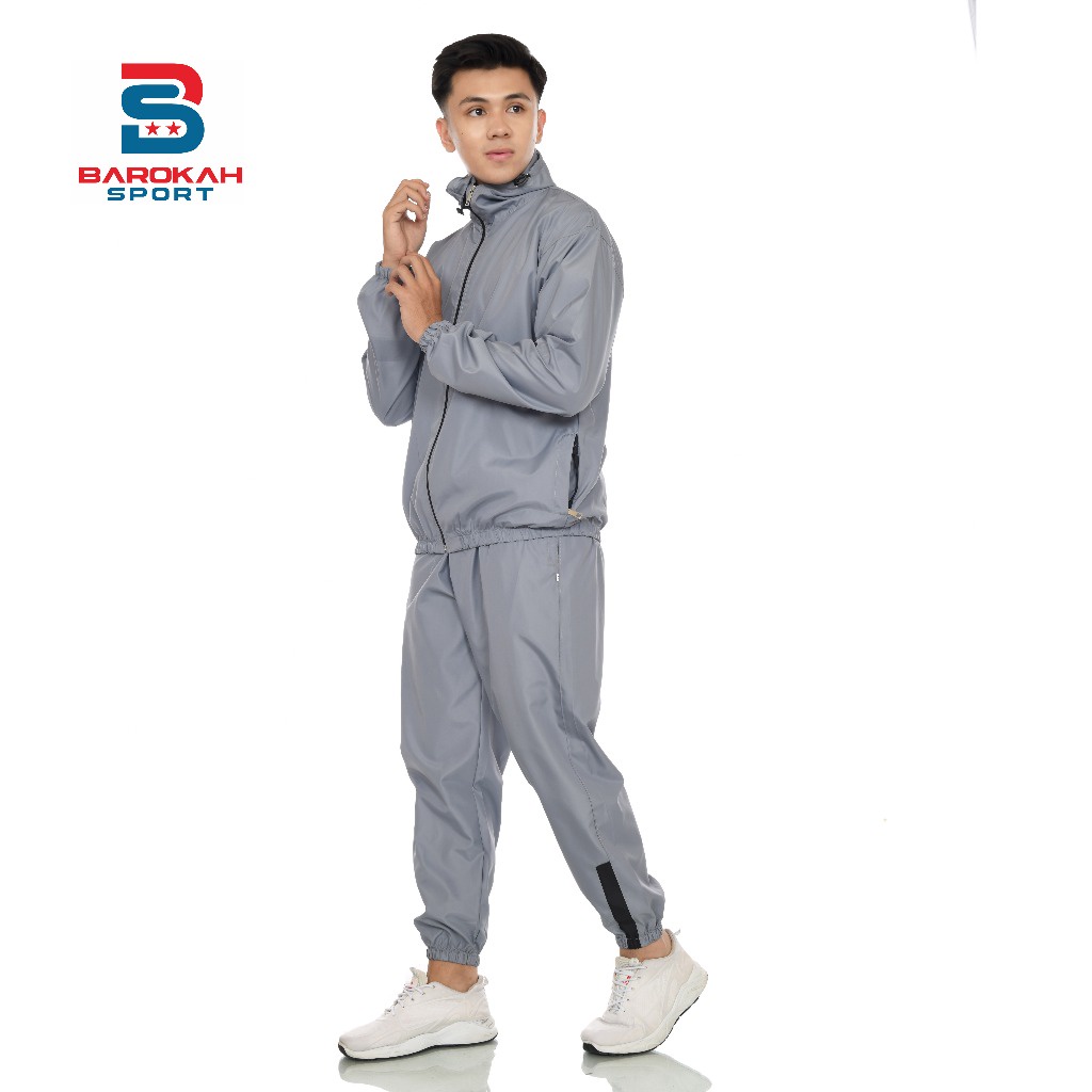 PROMO / oneset jaket celana olahraga parasut jaket sauna suit running setelan olahraga parasut