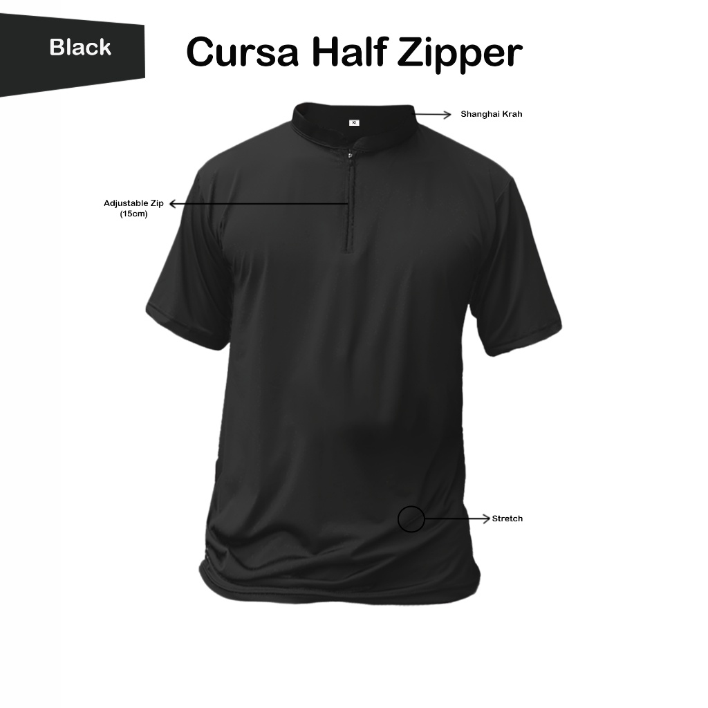 PROMO / CURSA Jersey Half Polo Sporty Kaos Half Zipper