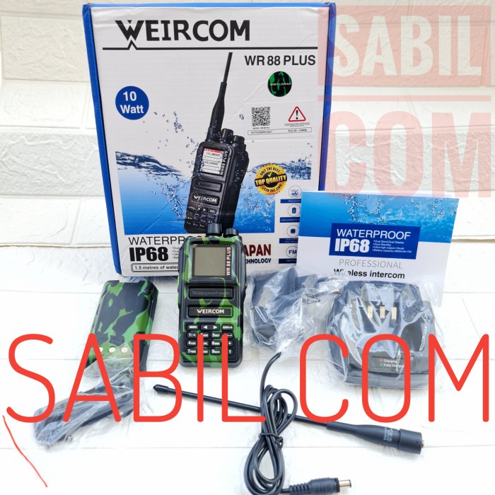 JTTOP" HT WEIRCOM WR88 PLUS 10 WATT DUALBAND WATERPROOF WEIRCOM WR 88 PLUS