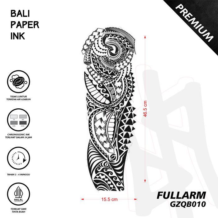 ..... Tato Tribal Maori Gzqb010 Temporary Stiker Tato By Bali Paper Ink Full Lengan Tatto