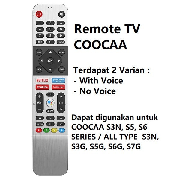 JTTOP" REMOT REMOT TV COOCAA LED/LCD ANDROID SMART TV BLUETOOTH