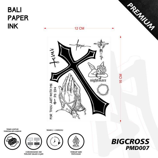 ..... Tato Salib Besar Pmd007 Premium Stiker Tato By Bali Paper Ink Temporary Tatto