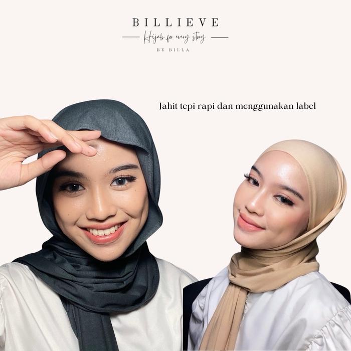 Pashmina Kaos Rayon Billieve Hijab Polos Muslim Kerudung