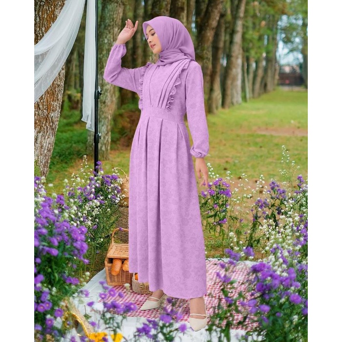 [DEMORE] - ZEANEZ FLOWER DRESS CRINKLE AIRFLOW CASUAL WANITA - OUTFIT KONDANGAN PESTA MEWAH - GAMIS