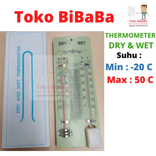Ready Thermometer / Termometer DRY WET (Dry and Wet) kering Basah Kayu