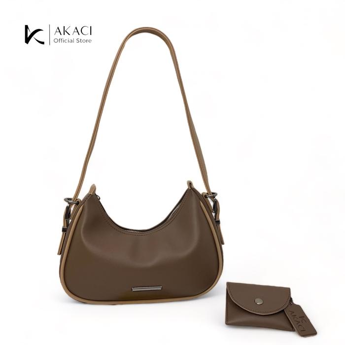 Akaci Store Beby Shoulder Bag Wanita 09-8248 Bahan Ms Halus Tebal 1 Ruang Tas Bahu Selempang Elegan