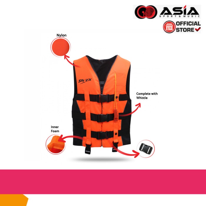 Vest Rompi Renang Sharx Rompi Renang Pelampung Jaket Vest + Peluit Lv-065