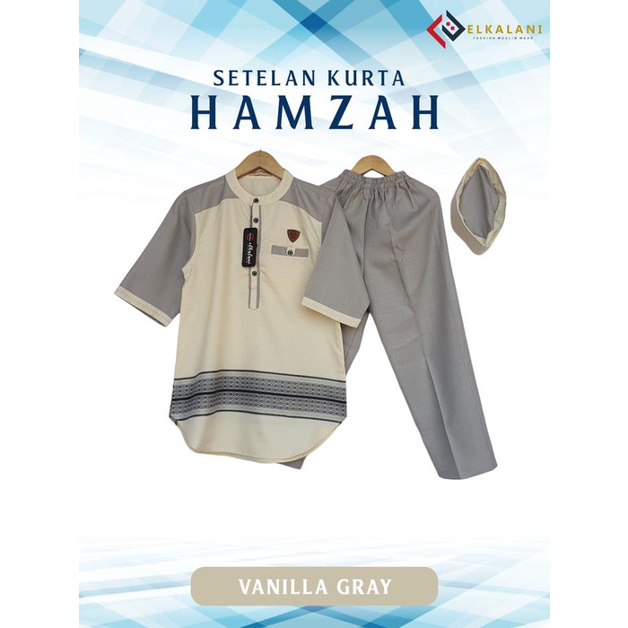 Kurta Hamzah Setelan Kurta Anak Lengan 3/4 Usia 4-13 Tahun