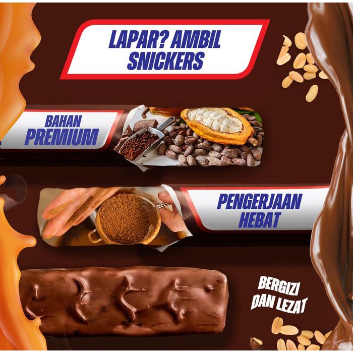 

BARANG TERLARIS SNICKERS Peanut Original 51gr X24 - Cemilan - Coklat - Caramel