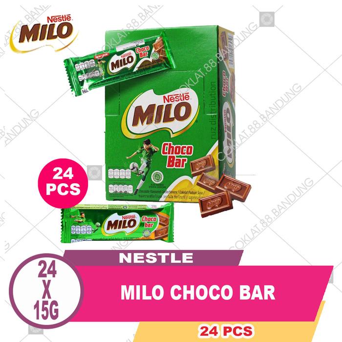 

BARANG TERLARIS MILO Choco Bar 1 Box 24 Pcs X 15 gr Milk Chocolate, Nestle Milo Coklat Bar Malaysia