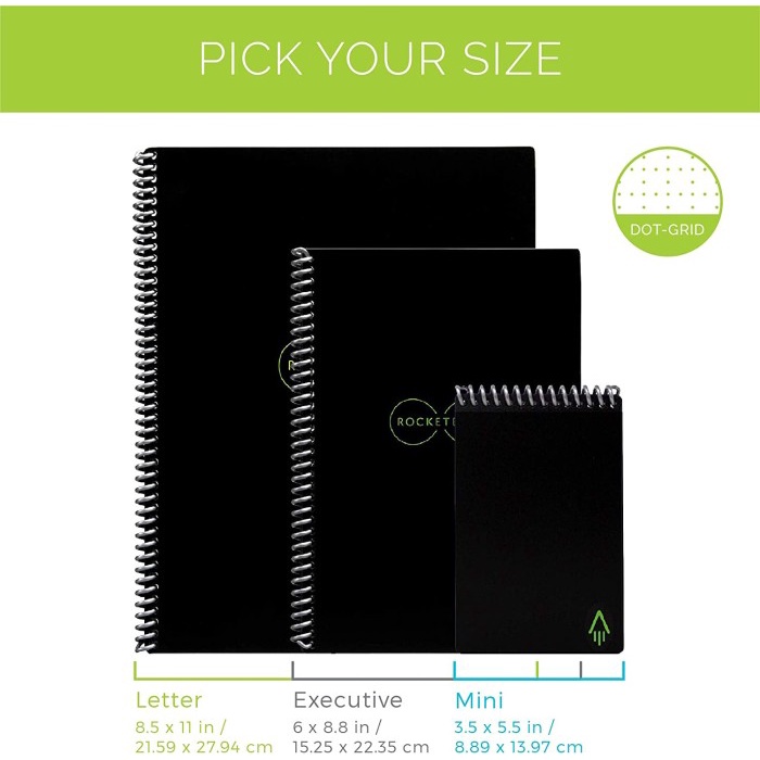

BARANG TERLARIS Rocketbook Core Smart Reusable Notebook, Dapat Ditulis Berulang-ulang