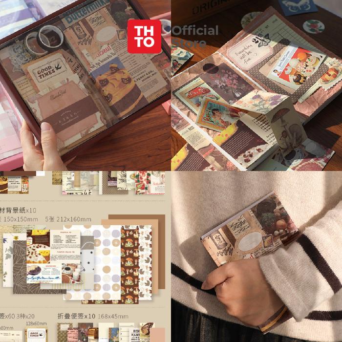 

BARANG TERLARIS THTO Set Notebook Creative Simple Gift Hadiah Souvernir Retro Handbook A6 Set