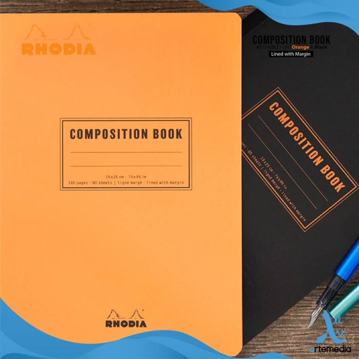 

BARANG TERLARIS Rhodia Composition Book A5 Lined With Margin Notebook Buku Catatan