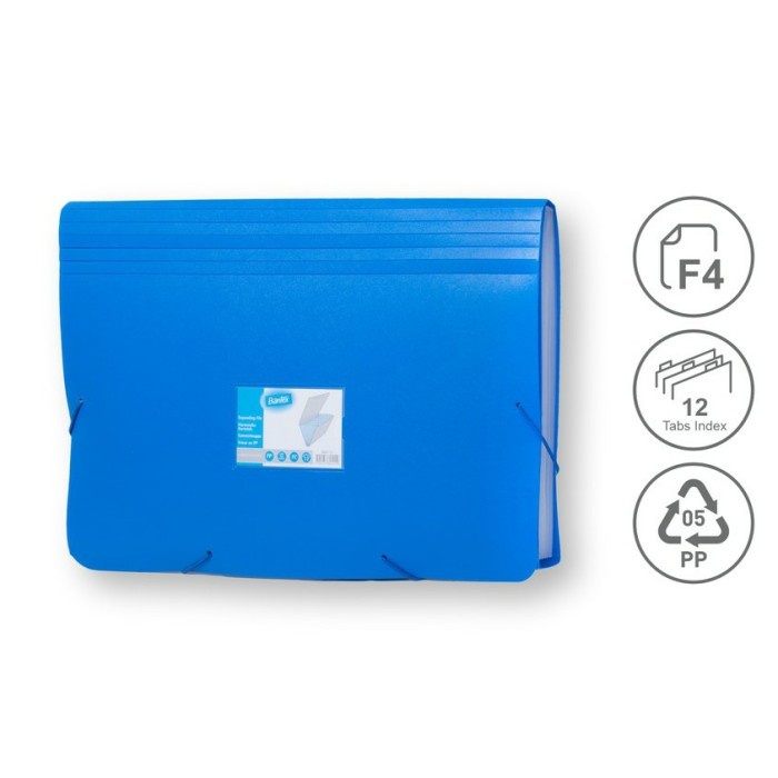 

BARANG TERLARIS Bantex Expanding File Map Harmonika 12 Sekat Size Folio F4 Biru