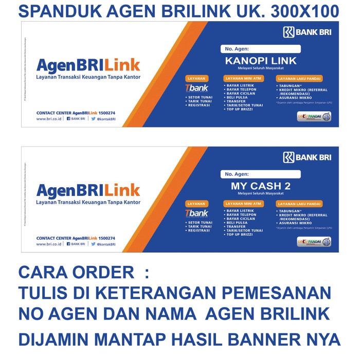 Ready- Spanduk Agen BRILINK ukuran 300x100 cm