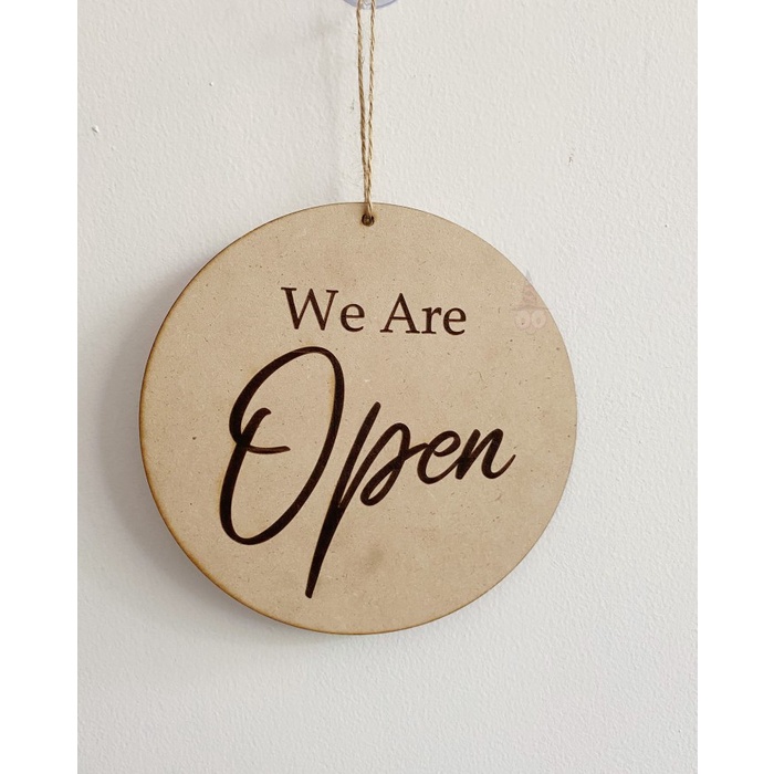 Ready- Sign Open Closed Kayu / Signage Kayu Open Closed / papan open close