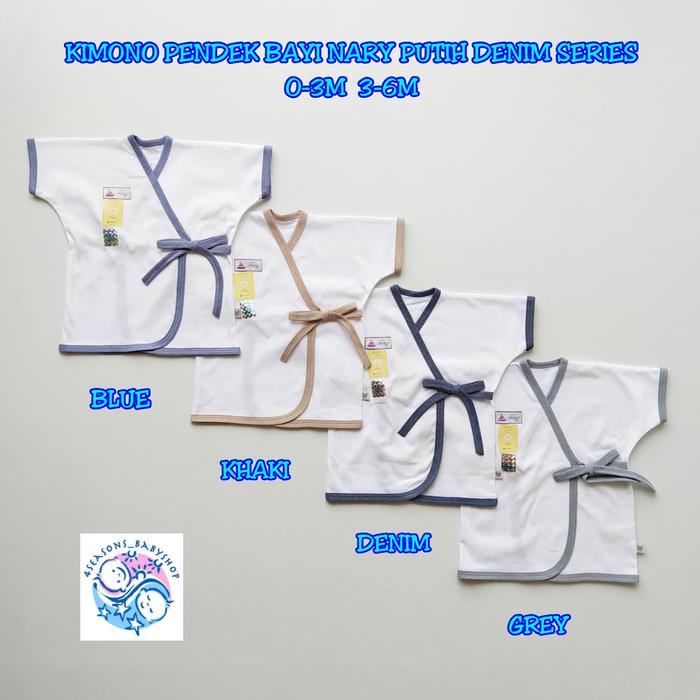 KIMONO PENDEK BAYI NARY PUTIH DENIM SERIES